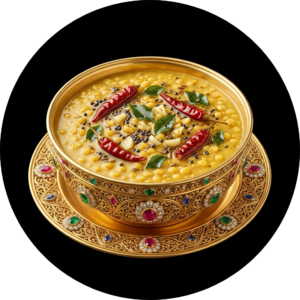 Dal tadka in golden bowl