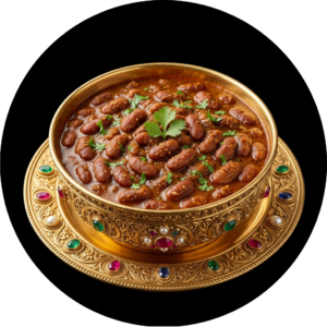 Rajma masala in golden bowl