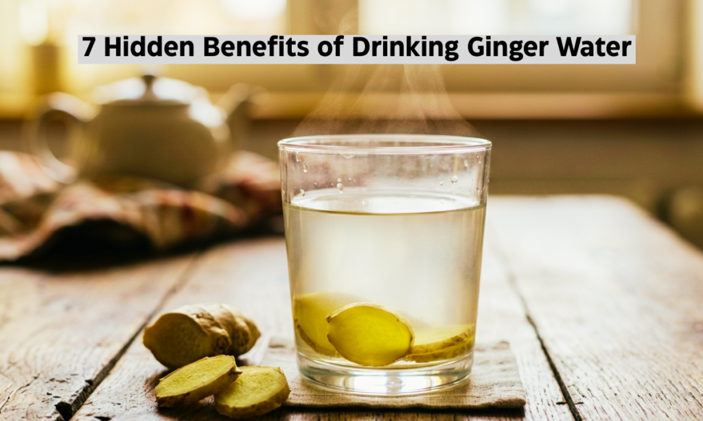 fresh ginger water in glass with ginger slices healthy natural drink