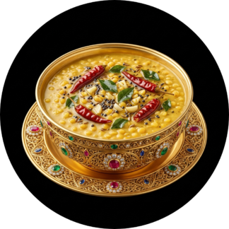 Dal tadka in golden bowl