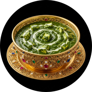 Palak paneer in golden bowl
