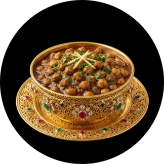 Punjabi chole in golden bowl