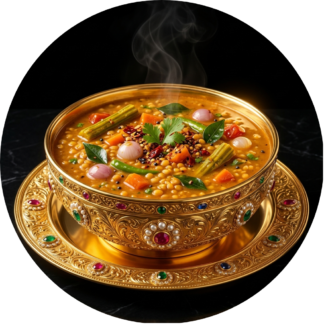 Sambar in golden bowl